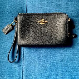Coach double zipper wristlet